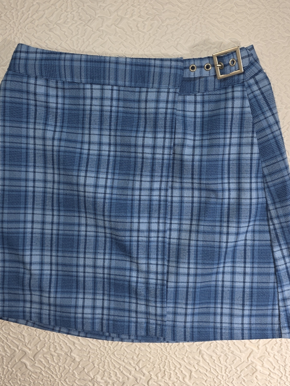 Brandy Melville John Galt Blue Plaid‎ Emerson Mini Wrap Skirt Size Small